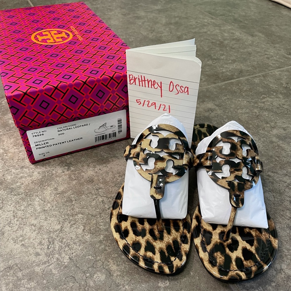 Tory Burch leopard Miller sandals